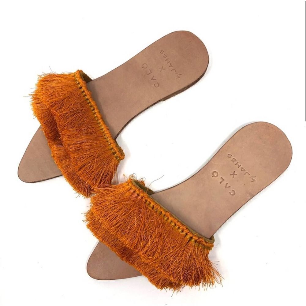 Calo x ByJAMES Women's Size 7 Silk Tassel Slipper Sandals